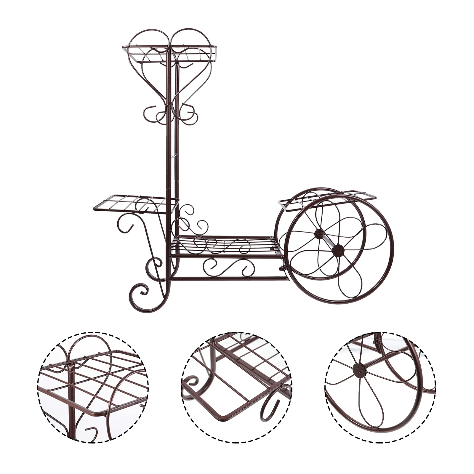 

Stand Flower Pot Shelf Display Rack Metal Holder Cart Tier Indoor Garden Stands Flowerpot Outdoor Iron Decorative Potted Bonsai