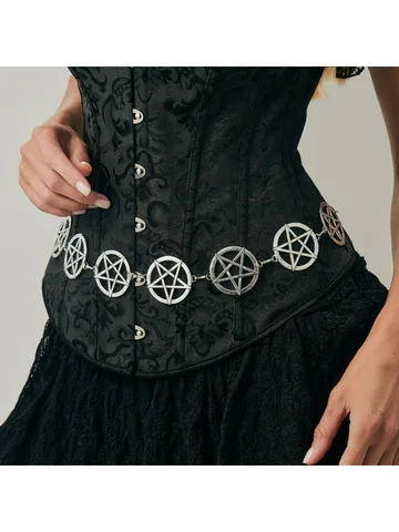 Серебристая металлическая поясная цепочка macroupta