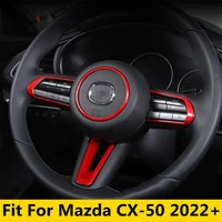 car steering wheel gear shift frame decoration cover trim for mazda cx 50 2022 2023 abs red carbon fiber accessories interior