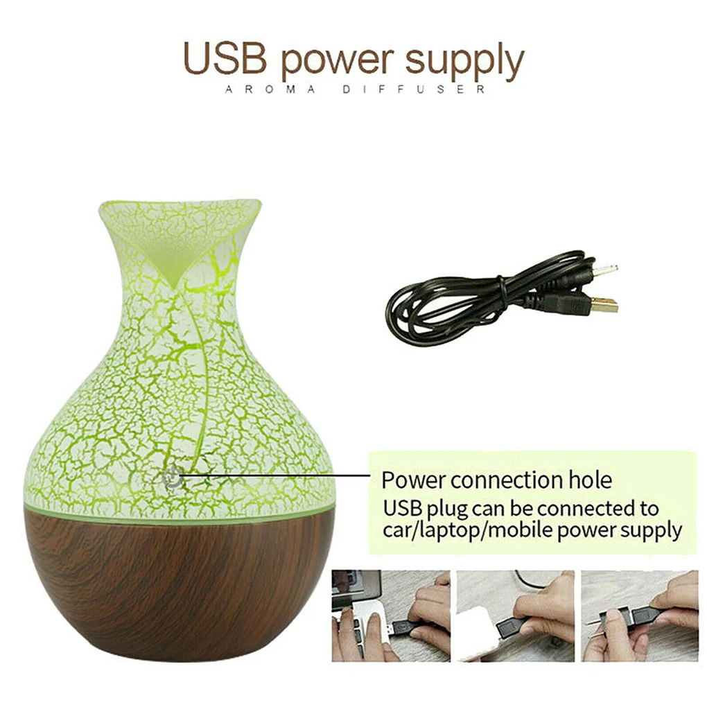 

130ML USB Air Humidifier Mechanical Household Single Nozzle Cold Aroma Diffuser Color Light Heavy Ultrasonic Humidifier