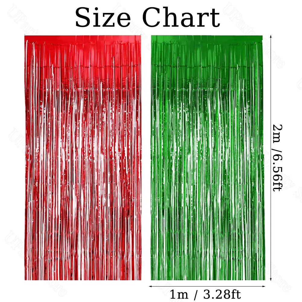 2/4 упаковки фольгированные шторы с бахромой для рождественских украшений