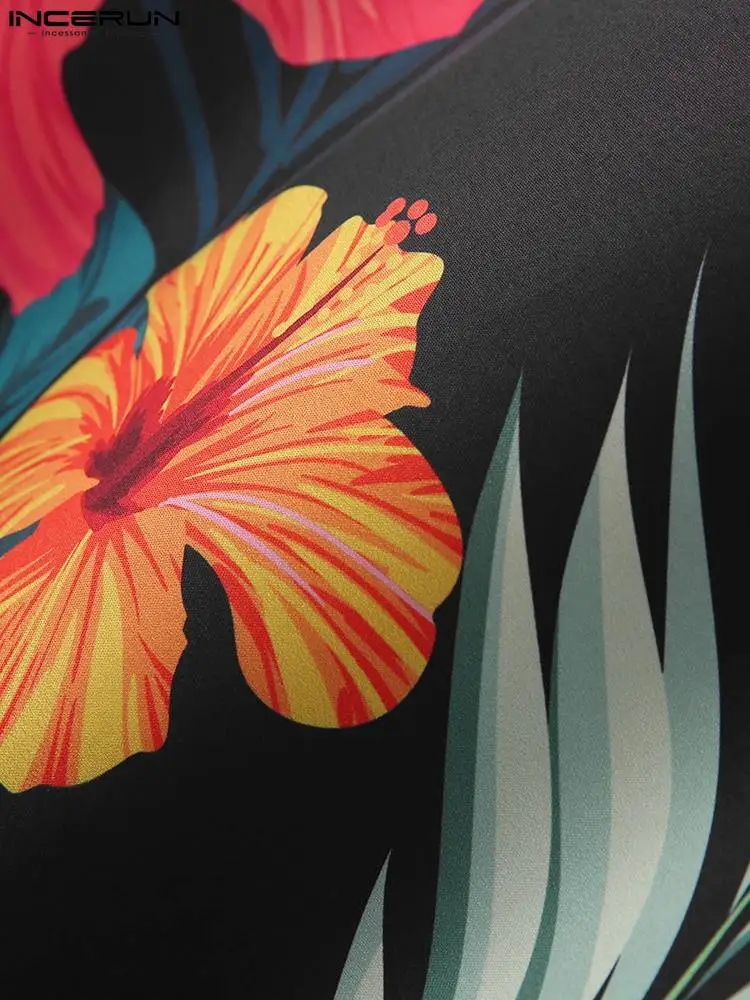 Stylish Well Fitting New Men Tops INCERUN Printing Short Sleeve Shirts Casual Party Male Well Fitting Hot Sale Shirts S-3XL 2022