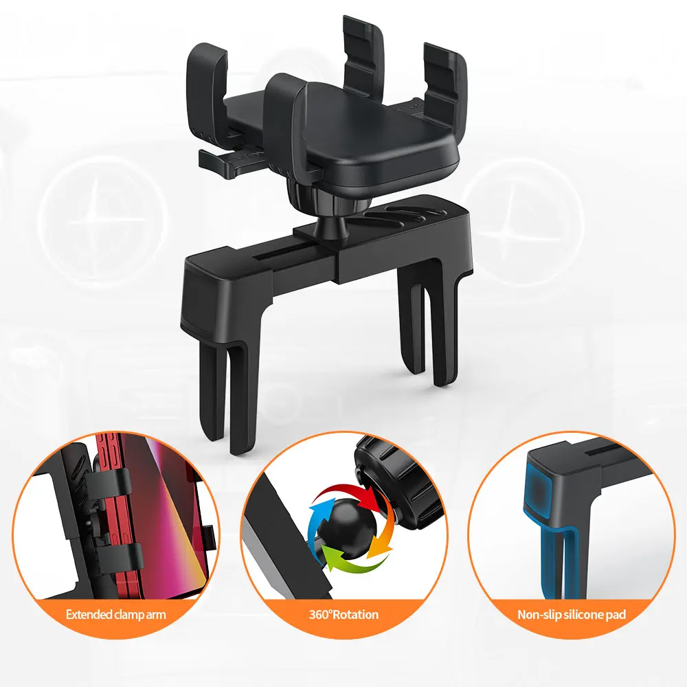 Car Round Vent Phone Mount Universal Vent Clip Cell Phone Holder 360 Rotation for iPhone and Other Android Phones