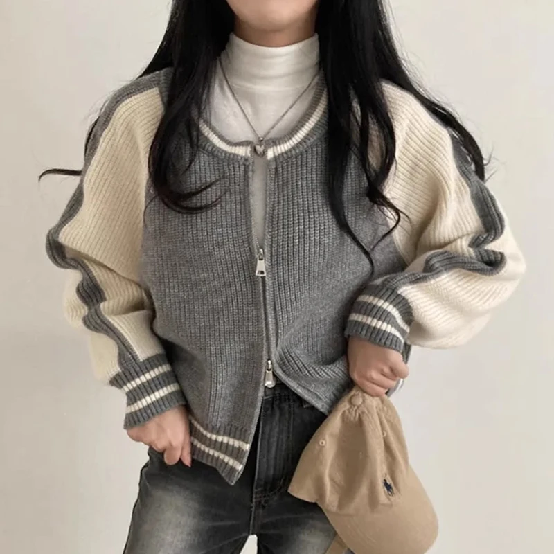 Gaganight женский ретро-свитер с круглым вырезом мягкий Свободный Повседневный