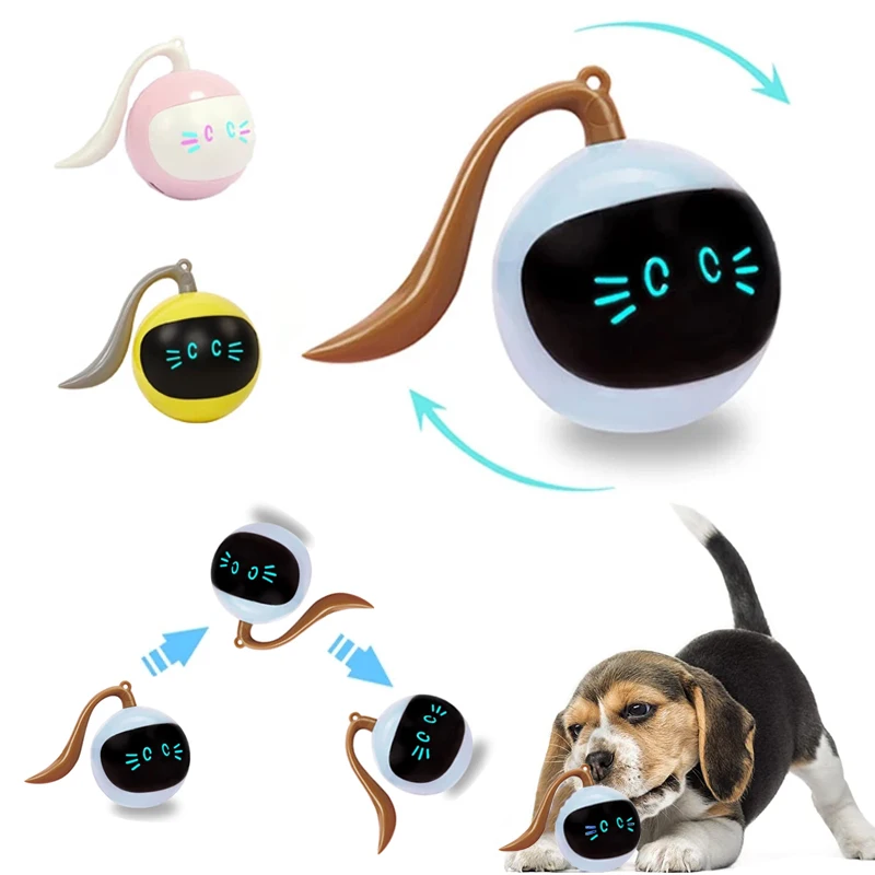 For Dog Interactive Electronic Ball Dogs Toys Indoor Exercise Training Funny Game Self Rotate Ball Toy For Pets Puppy Corgi