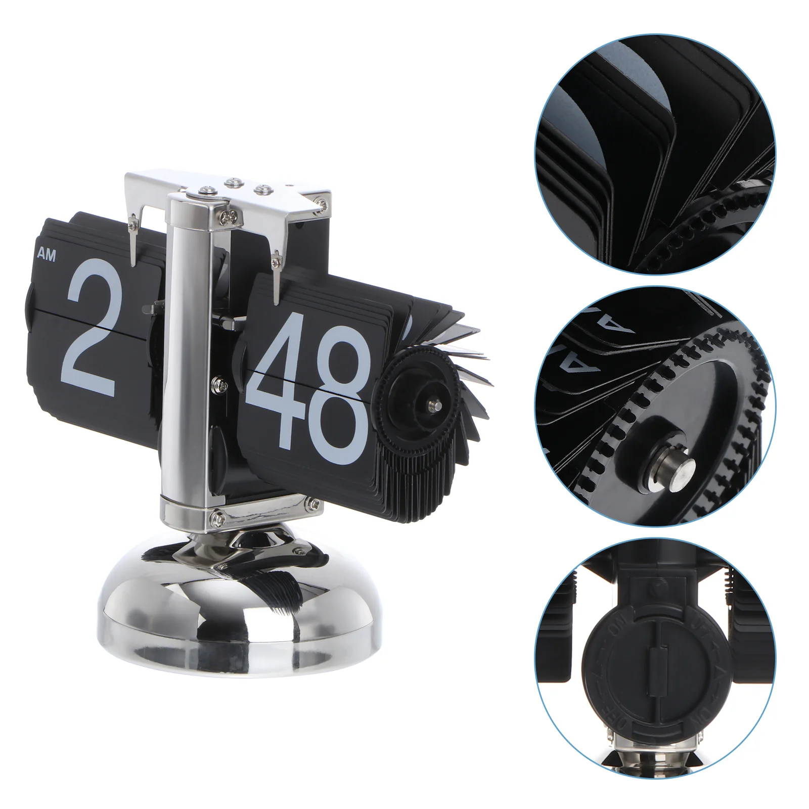 

Clock Digital Down Clock Auto Mechanical Desk Clock Powered Home Office Decor Without One Stand Black