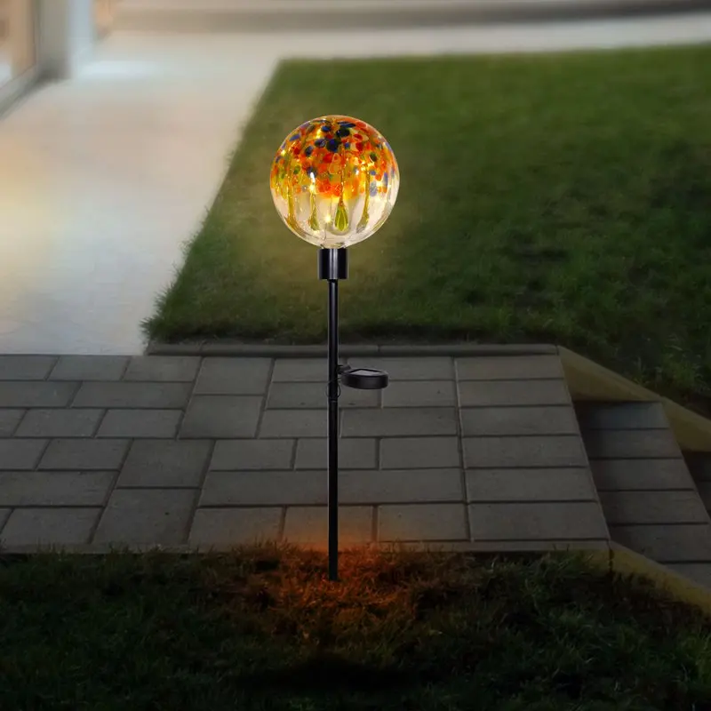 

33" Tall Rainbow Solar Globe Garden Stake with LED Lights, Multicolor