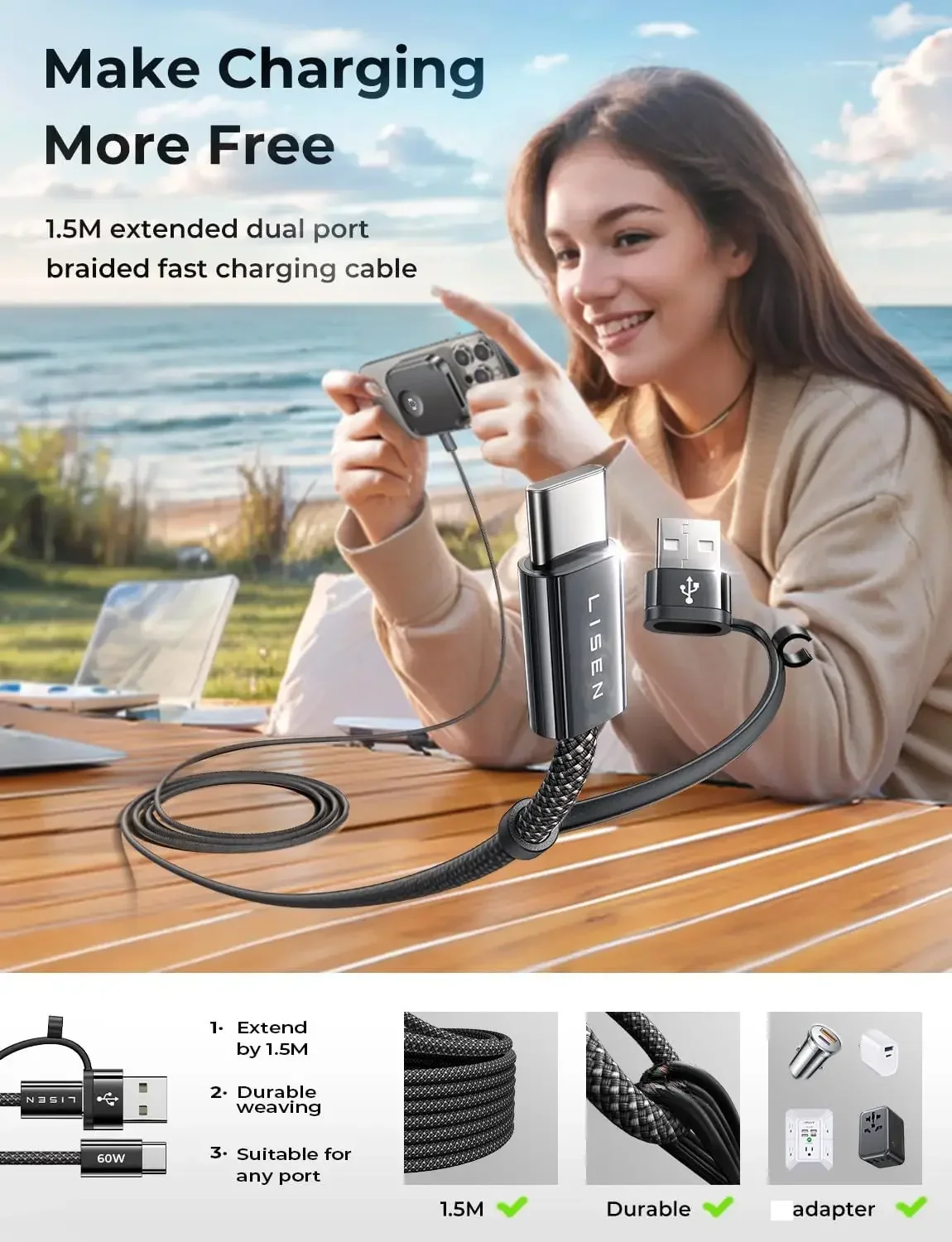Подставка для зарядного устройства LISEN для Magsafe для Apple [супер портативная] Беспроводная зарядная станция для iPhone 15 14 (art.: 3920c8c125fbf) - 3920c8c125fbf