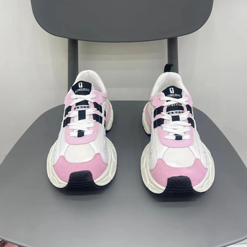 Mixed Colors Breathable Platform Sneakers 2023 New Casual All-match Mesh Lightweight Sprots Running Shoes Fashion Spring Autumn