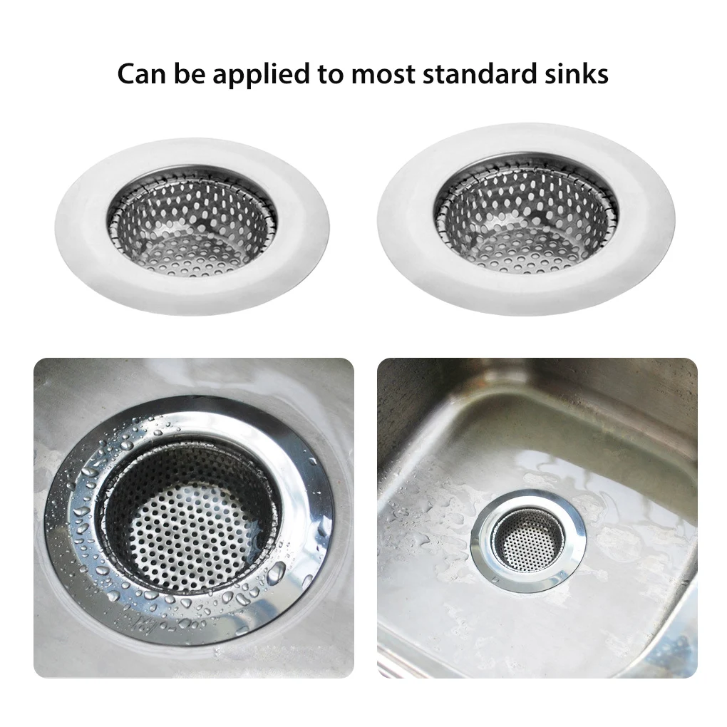 

Sink Strainer Stainless Steel Anti-clogging Waste Basin Filter Debris Drains Cover Reusable Bath Hair Catcher Household L