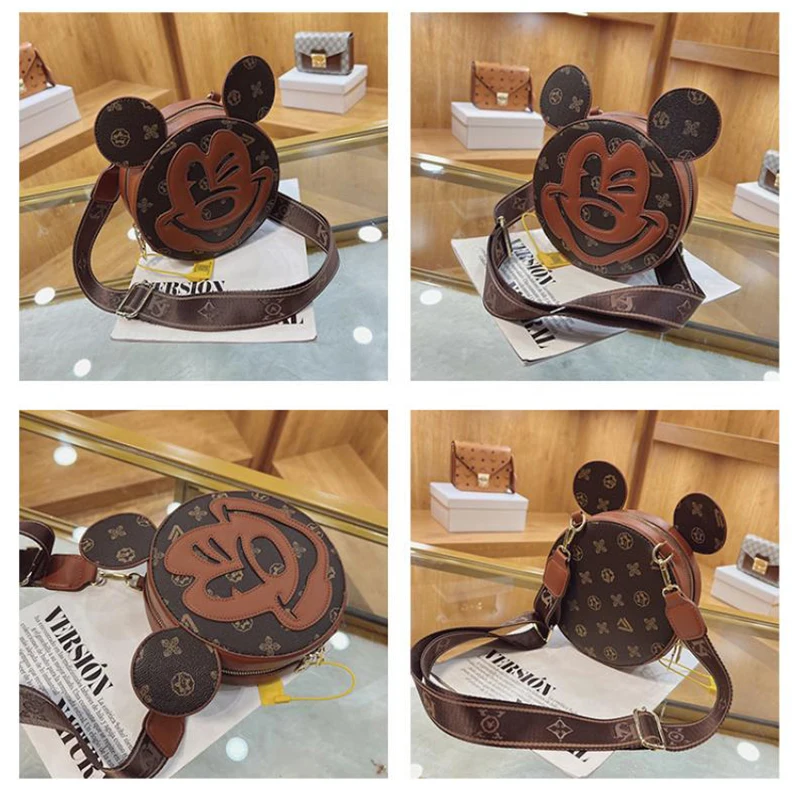 Bolso de hombro de dibujos animados de Disney para mujer, Cartera de hombro Simple con estampado Retro de Mickey Mouse, regalo de cumpleaños
