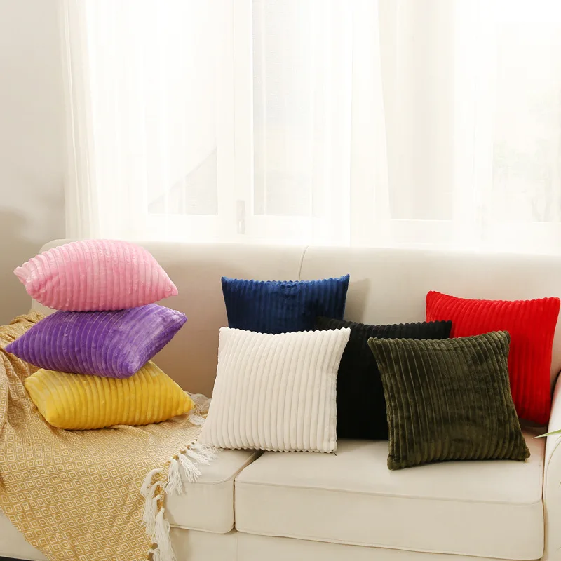 

Supersoft Corduroy Cushion Cover Home Decor Pillow Covers Plain Striped Throw Pillow Case For Sofa Bed Living Room Decoration