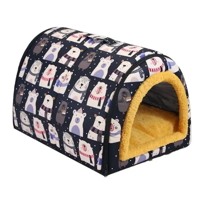 

Dog House Soft Cozy Dog Cave Bed Foldable Removable Warm House Indoor Nest With Mat For Small Medium Cats Animals Kennel