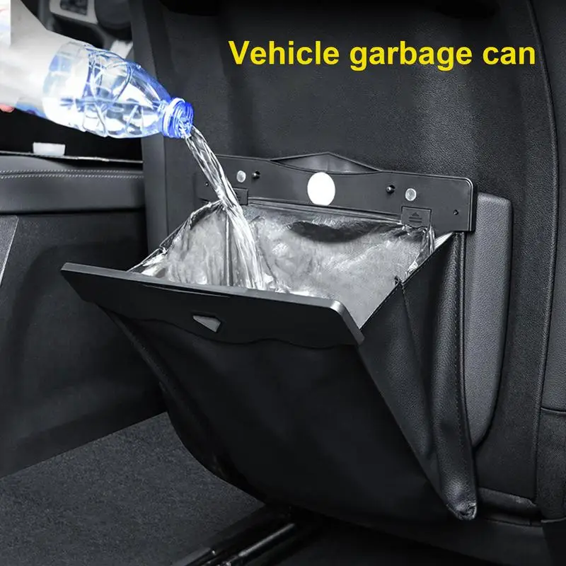 

Universal Car Trash Can LED Light Function Vehicle Backseat Garbage Bag Fixed Design Automotive Trash Can Car Accessories