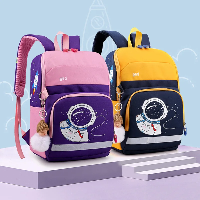 Rocket Pattern Children School Backpacks For Boys and Girls Primary School Bags Girl Nylon Bookbag Kids Cartoon Backpack Satchel
