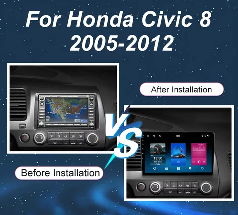 10 "Android 15 автомобильный радиоприемник стерео для Honda Civic 8 2005-2012 авто мультимедийный плеер Carplay GPS-навигация WIFI головное устройство 4G автомобиль