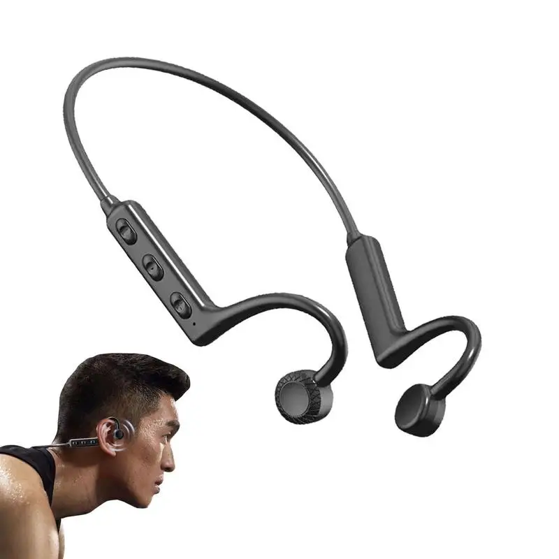 Wireless Sports Blue Tooth Headset Bone Conduction Headphone Neck Hanging Wireless Earphones For Cycling Running Hiking Backpack