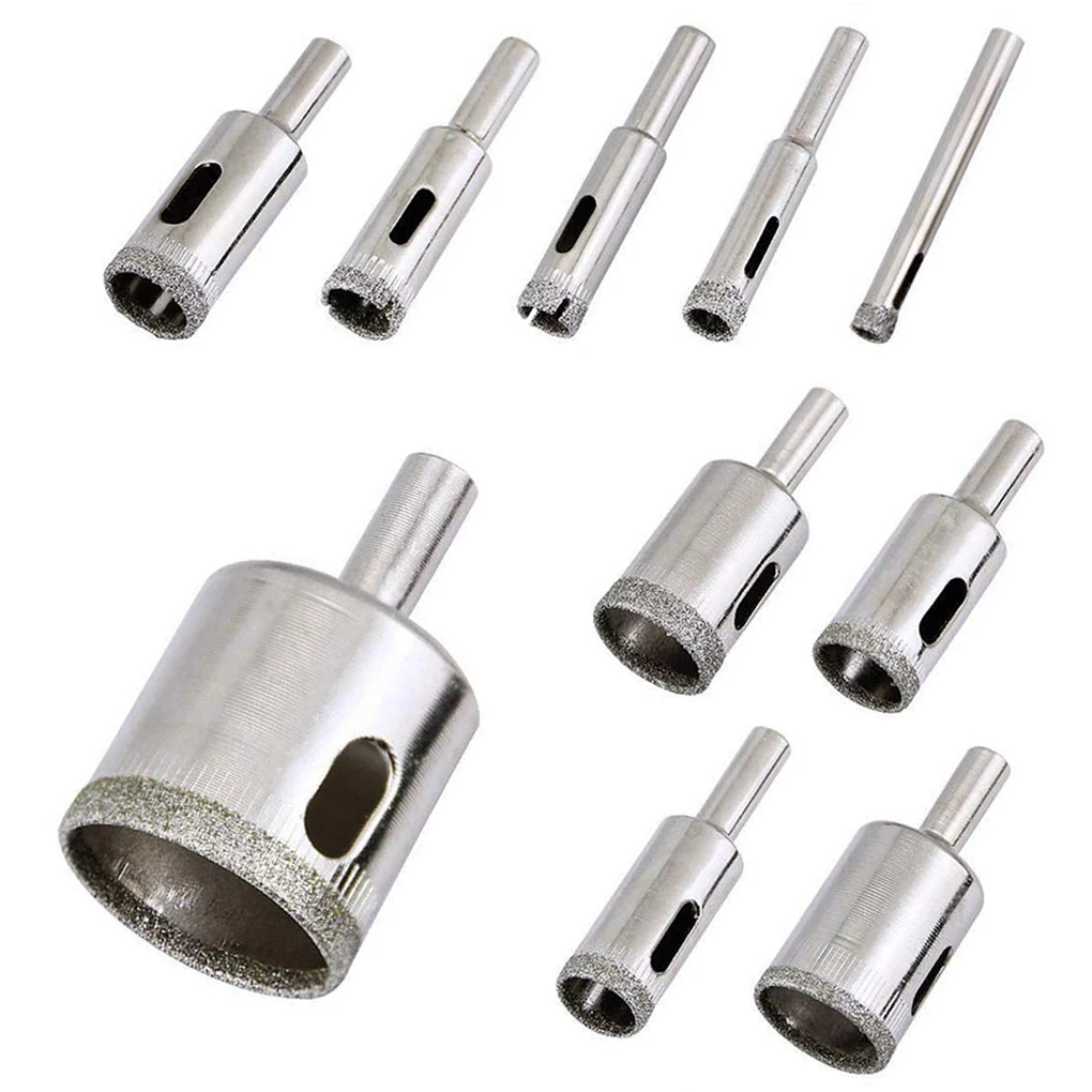 

10 Pieces Glass Drill Bits Hole Puncher Opener Portable Punching Multifunctional Replaceable Bit Set Power Tools Type 1
