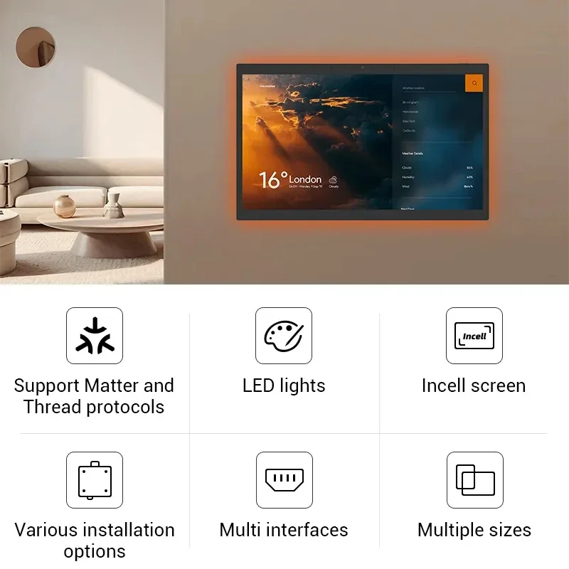 Умный дом резьба Wifi 10 1 15 6 дюйма настенное крепление планшетовая панель Rs232 Rj45 для