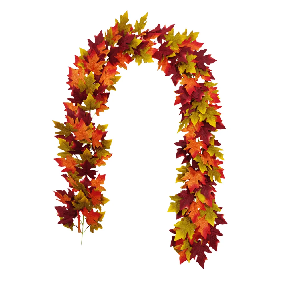 

1PC Thanksgiving Autumn Hanging Decor Thanksgiving Simulation Maple Leaf Hanging Garland DIY Decorative Wreath