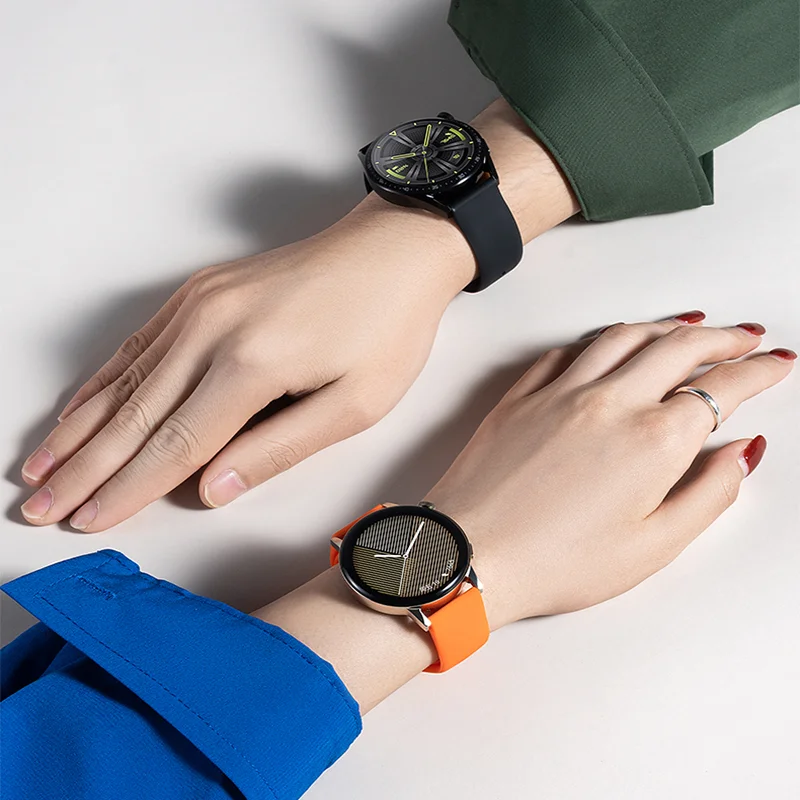 20/22mm strap For Samsung Galaxy watch 4/4 Classic/5/5 pro/3/46mm/42mm/Active 2 Gear S3 Silicone bracelet Huawei GT 2/3 pro band