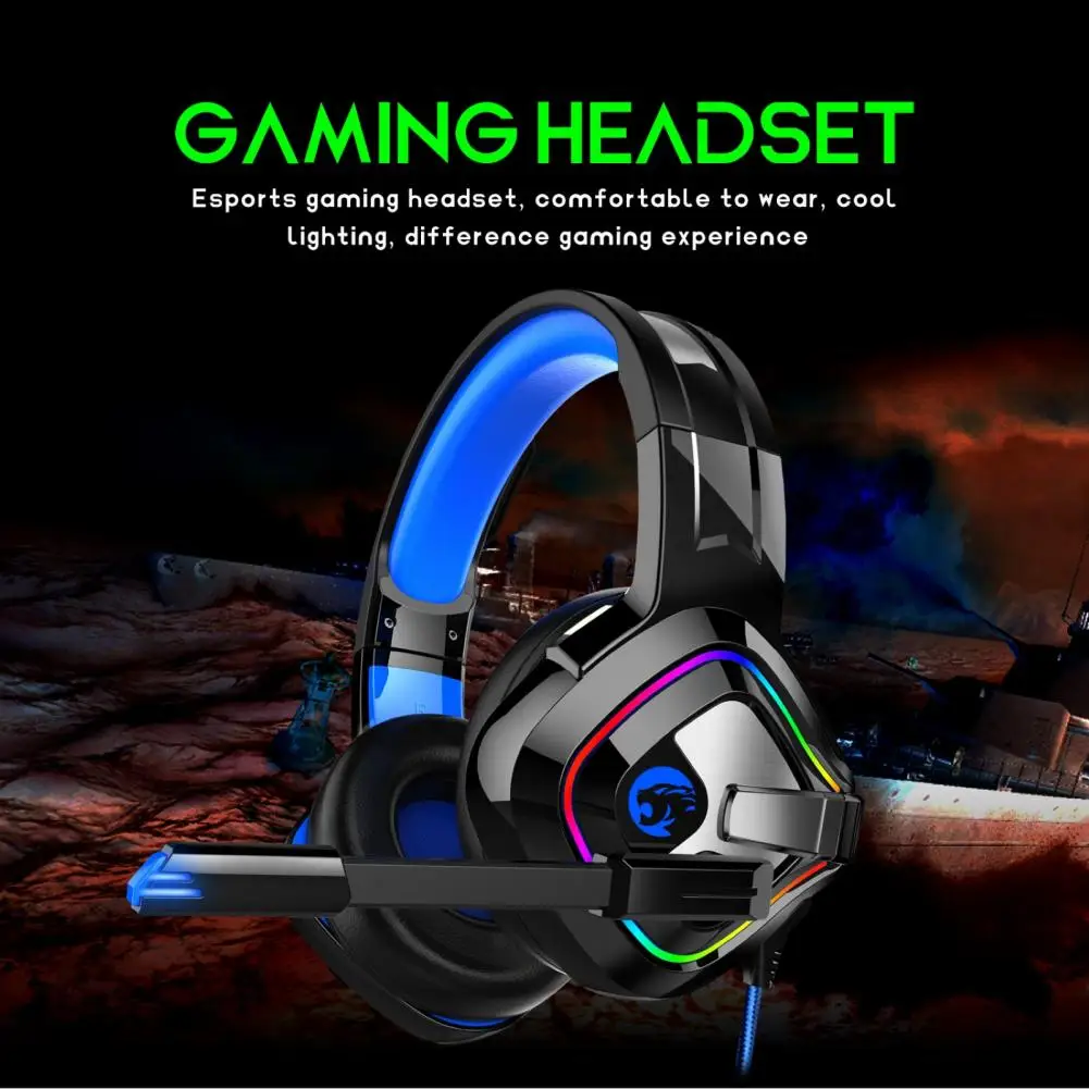 

A66 Wired Headphone High Fidelity Subwoofer RGB Breathing Light 3.5mm Noise Camcelling Headphone