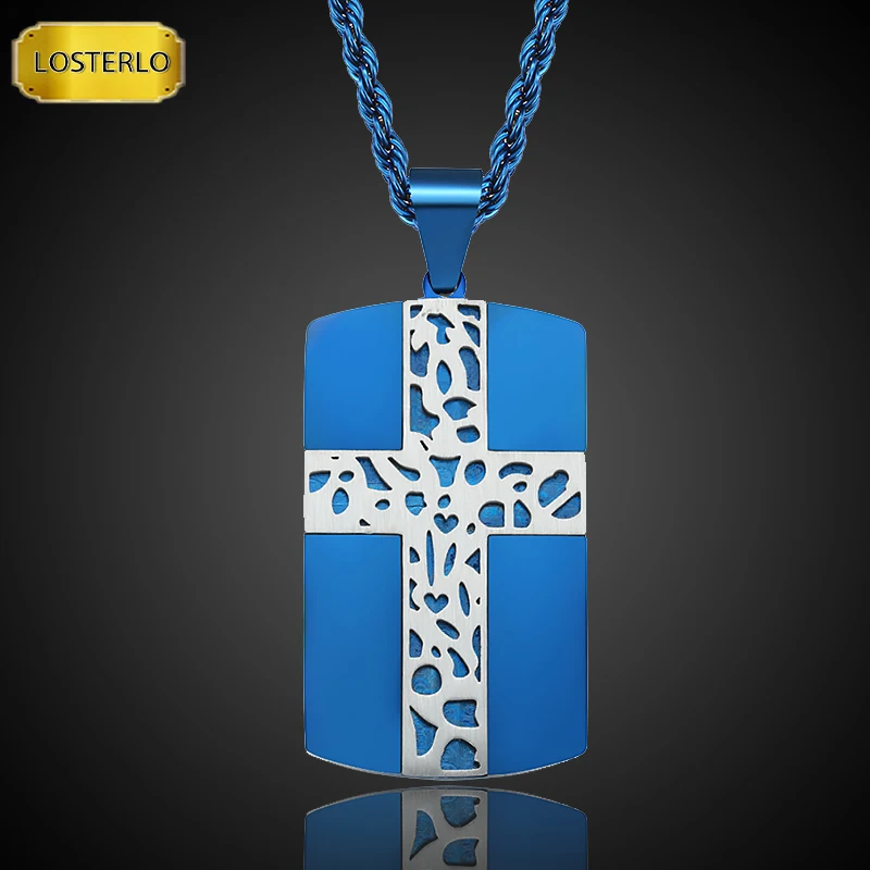 

Ожерелье для собаки из нержавеющей стали, летняя Водонепроницаемая подвеска, синяя, черная, модная мужская бижутерия, аксессуары для подарка