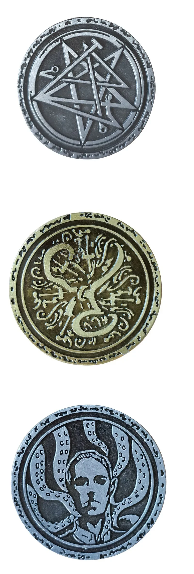 

Металлические монеты Cthulhu Hastur Nyarlathotep Yog-Sothoth