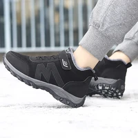 winter boots men women plush sneakers warmth walking shoes hook loop antiskid unisex footwear plus size 35 45
