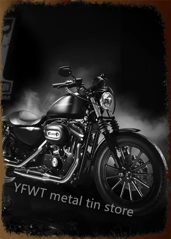 YFWT мотоциклетная фотография, винтажная металлическая табличка, искусственный гараж, мужская пещера, паб, бара, стена, мотоцикл, клубный Декор
