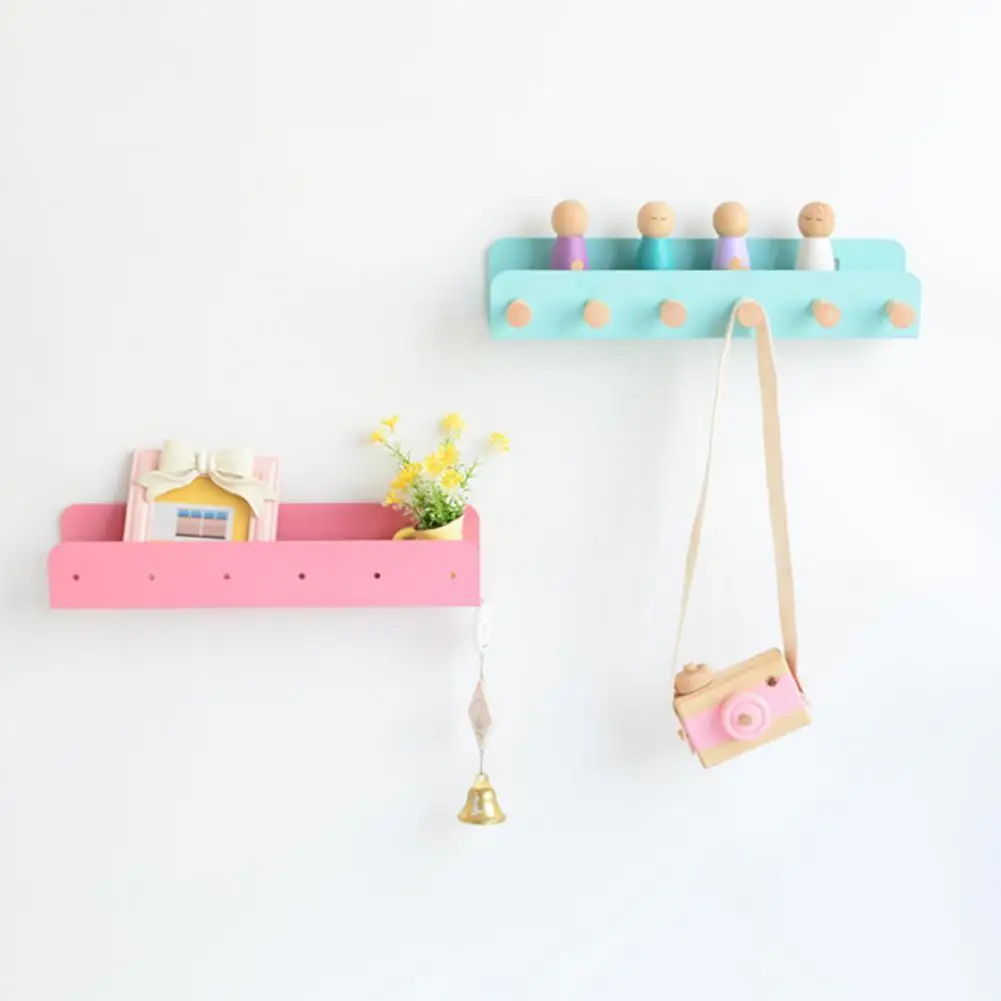 

2 Colors Modern Cute Shaped Wall Shelf Hooks Iron Wall Hooks Long-lasting for Living Room
