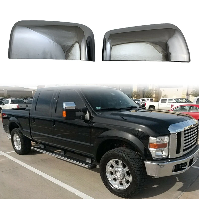 

Car Chrome Silver Rearview Mirror Covers For Ford F250 F350 F450 Super Duty 2008-2016 Kits