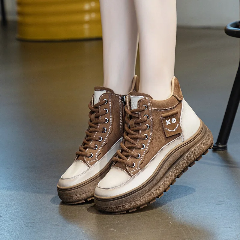 DRKANOL/женские короткие ботинки ручной работы в стиле ретро зимняя теплая обувь