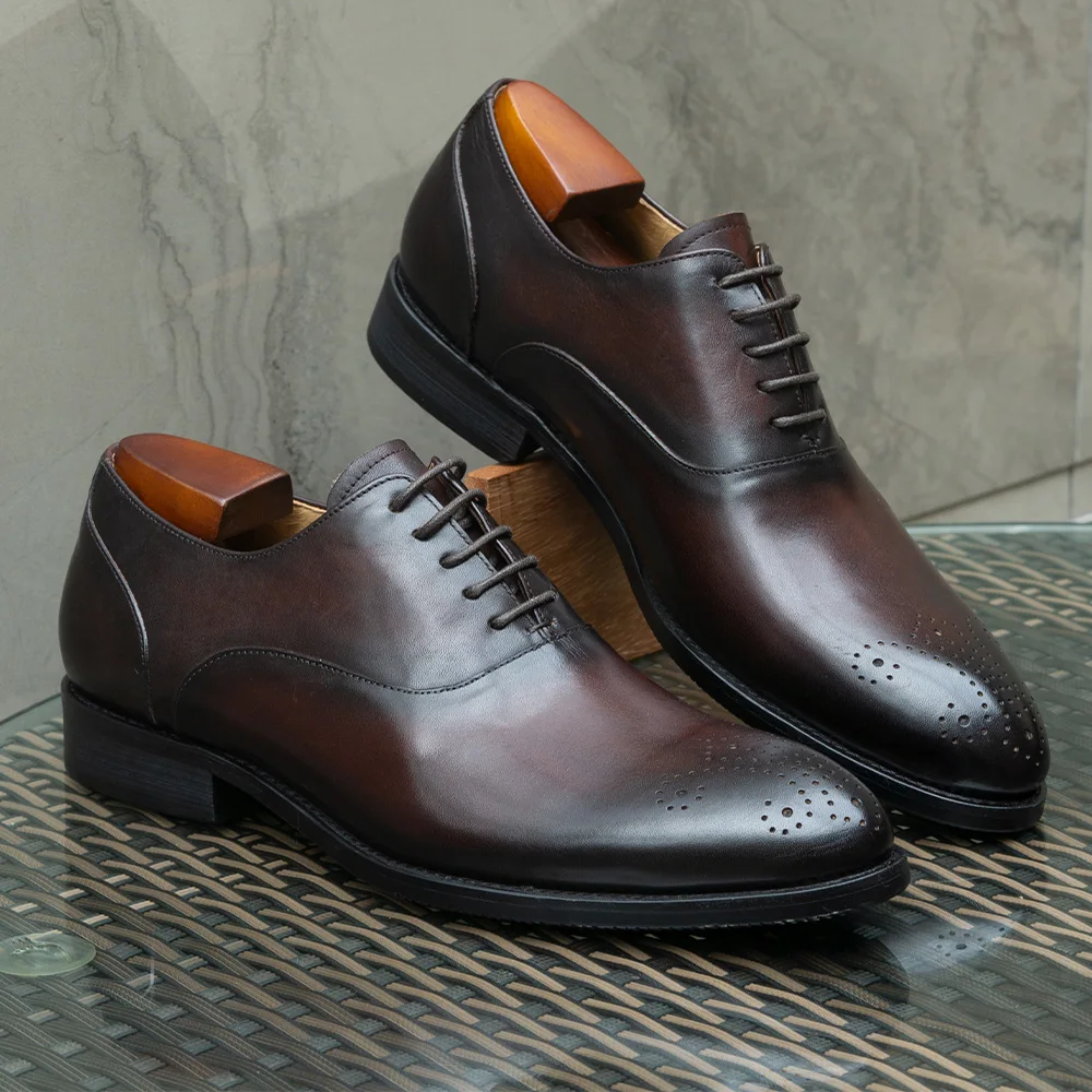 Genuine Leather Oxfords Lace-up Black Brown Business Office 