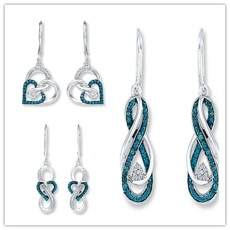 

Luxurious and Exquisite Silver Color Cubic Zircon Hook Love Earrings