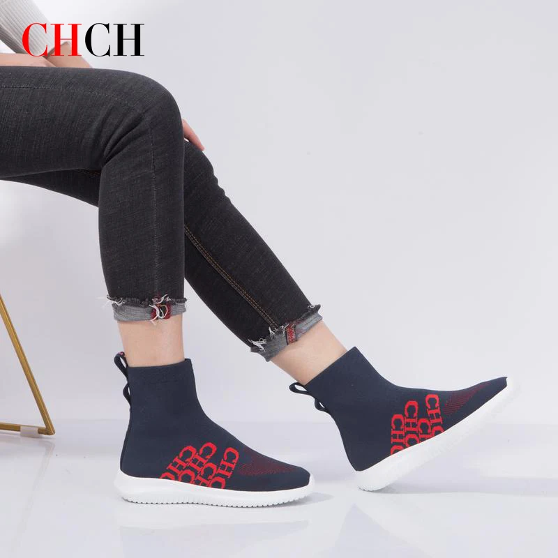 

CHCH Women Shoes Fishion Simple Black Blue Color Shoes for Ladies