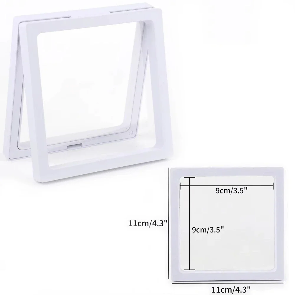 

Новая полиэтиленовая пленка, коробка для хранения ювелирных изделий, 3D упаковочный чехол, коробка с плавающей рамкой, кольцо, серьги, ожерелье, аксессуары, витрина