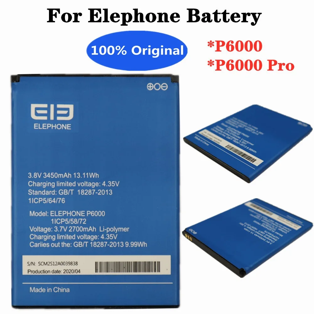

High Quality Original Elephone P6000 Battery 3.7V 2700mAh Rechargeable Li-ion Backup Battery for Elephone P6000 Smartphone
