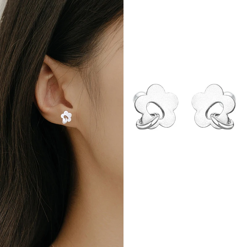 

100% 925 Sterling Silver Flower Earrings for Women Girl Fashion Simple Hollow Out Design Jewelry Birthday Gift Dropshipping