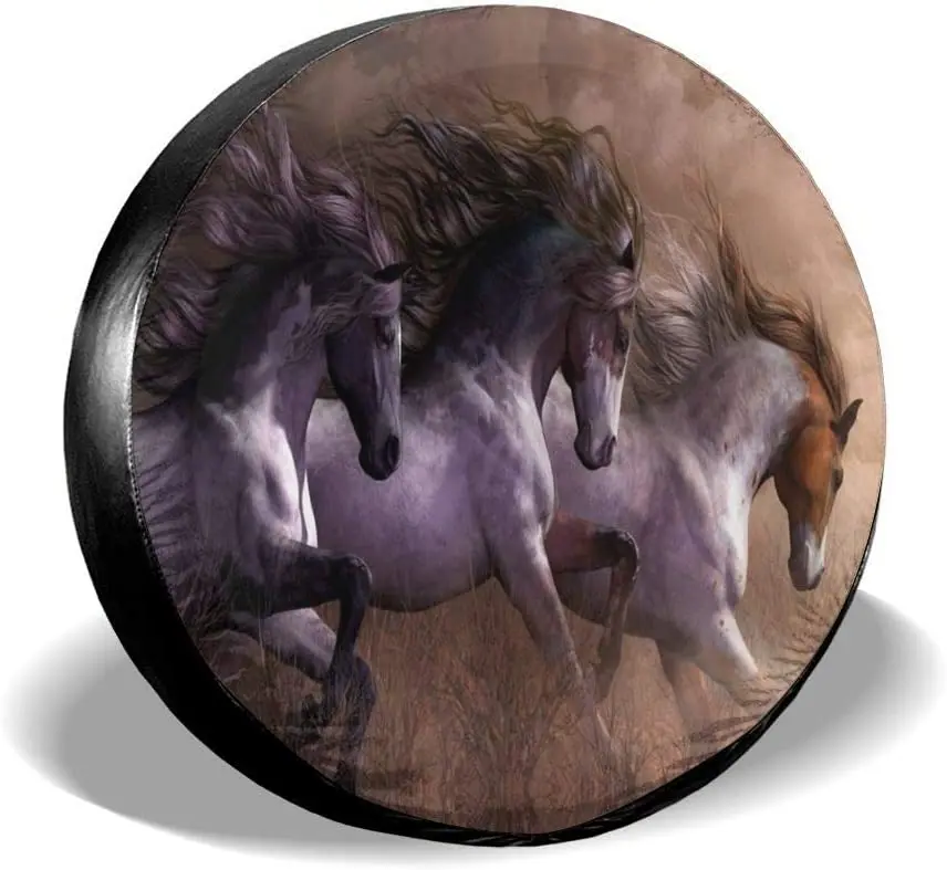 

Horse Print Spare Tire Cover Waterproof Dust-Proof UV Sun Wheel Tire Cover Fit for Jeep,Trailer, RV, SUV and Many Vehicle