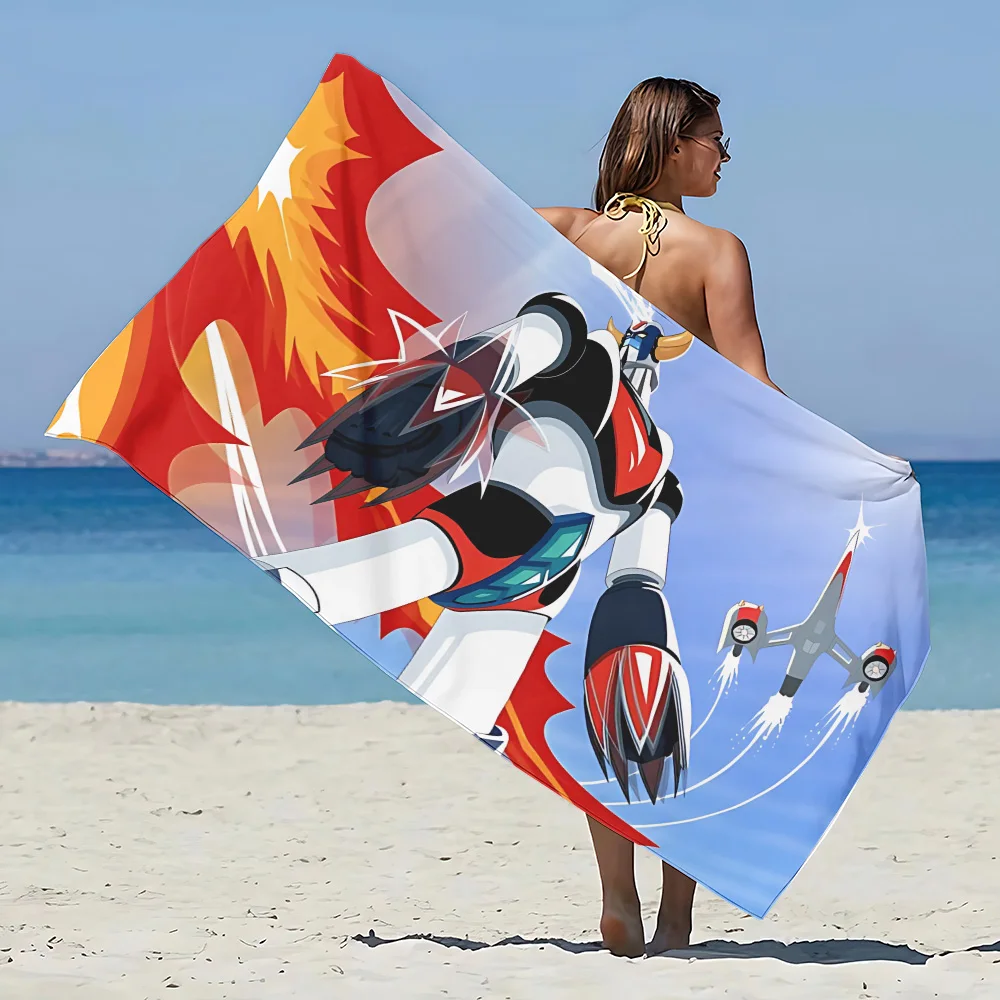 НЛО ROBO GRENDIZER GOLDORAK Пляжное полотенце из микрофибры без песка Быстросохнущие