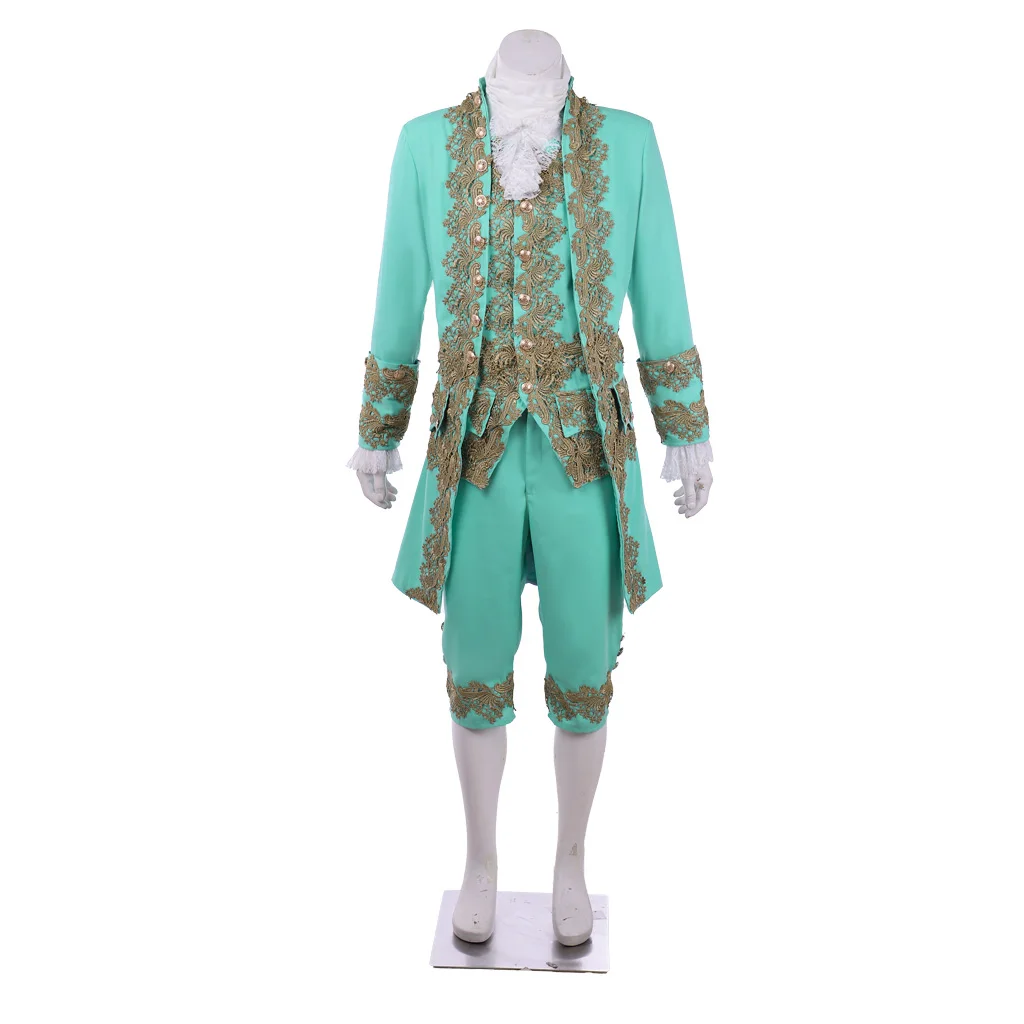 

Medieval Men's Retro Suit Green Uniform Marie Antoinette 18th Century Rococo Dress Suit Men's Colonial Court Dress Suit