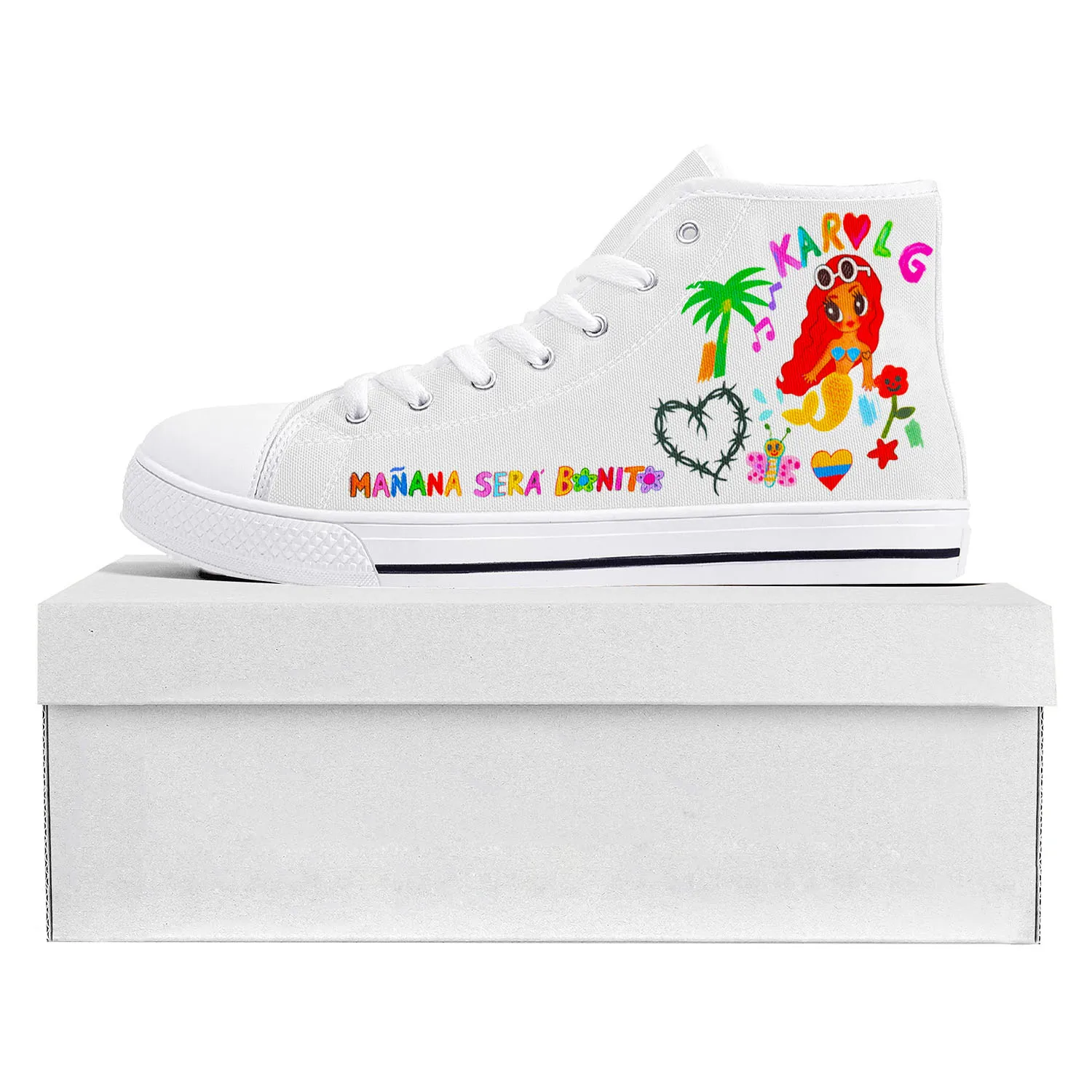 

Manana Sera Bonito Karol G High Top High Quality Sneakers Mens Womens Teenager Canvas Sneaker Casual Couple Shoes Custom Shoe