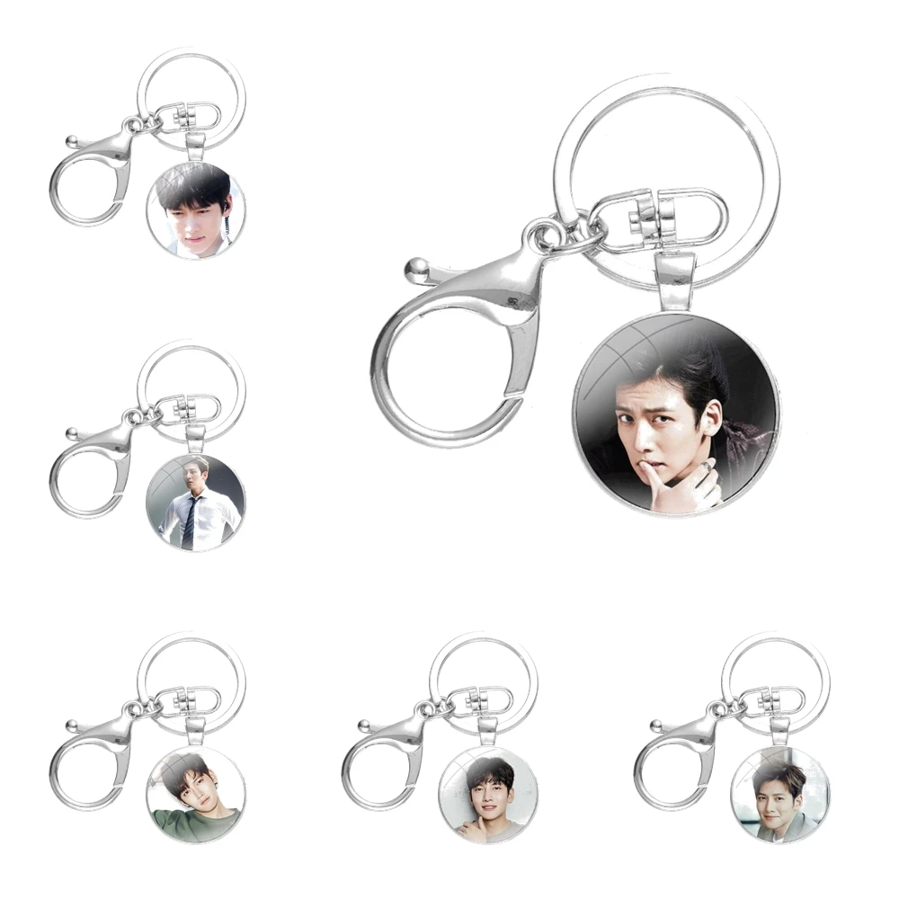 

Модный креативный мультяшный дизайн брелок ручной работы стеклянный кабошон брелок-держатель Подвеска Брелки Ji Chang Wook Сделай Сам окрашенный