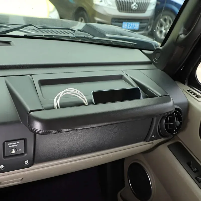 Фото Подходит для Hummer H2 2003-2007 ABS салон автомобиля второго пилота, ручка приборной панели, ящик для хранения, лоток для мобильного телефона, аксессуары для литья №5