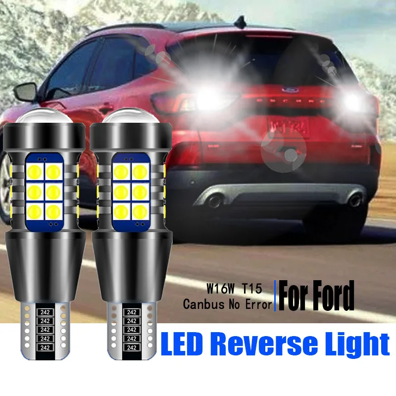 

2pcs LED Reverse Light Bulbs W16W T15 921 Canbus Backup Lamp For Ford S-Max Edge Escape Mustang Expedition Explorer Taurus Flex