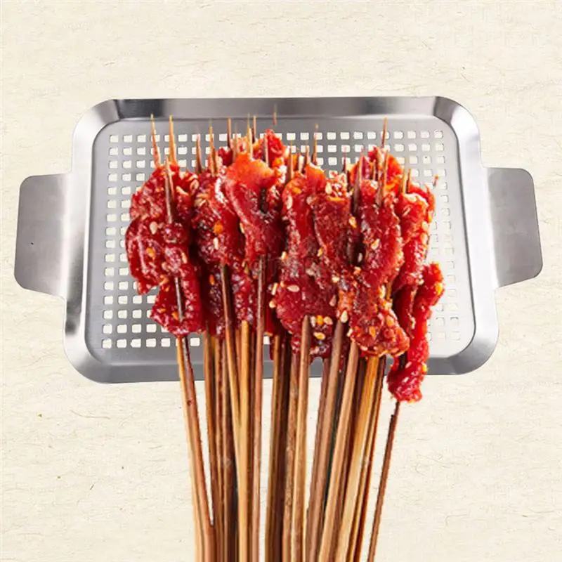 

Металлическая сетчатая домашняя тарелка для жарки бекона, инструмент для гриля, железная тарелка, аксессуары для барбекю, антипригарный барбекю