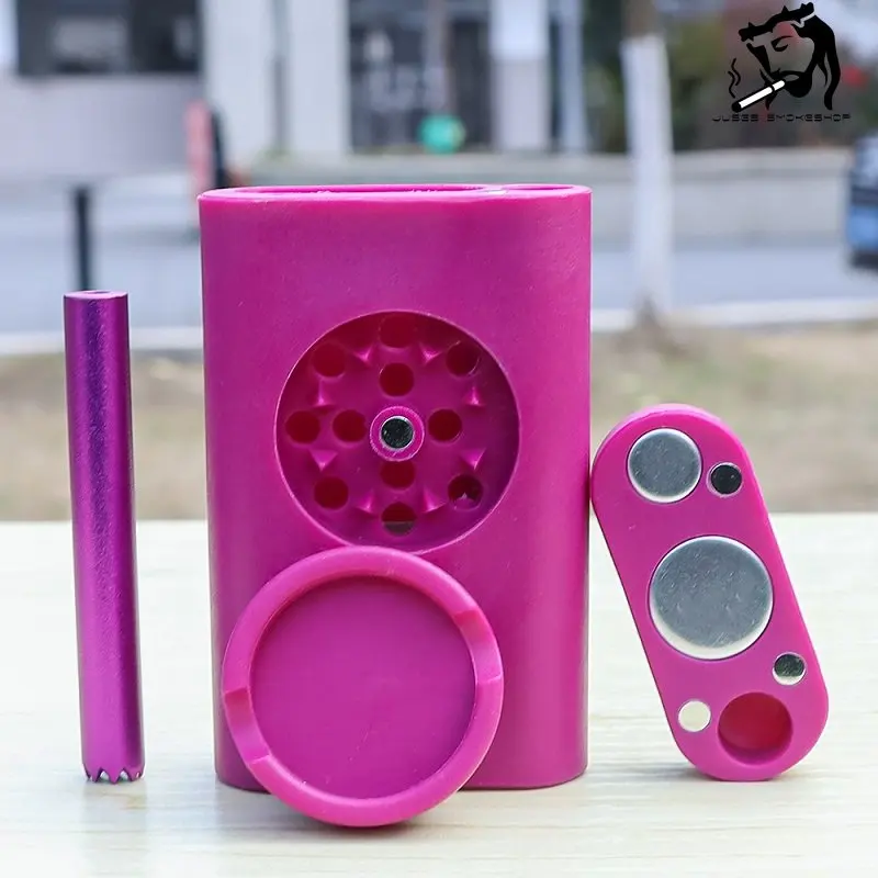 

JUSES' SMOKESHOP Plastic Smoking Pipe Grinder Set with Cigarette Holder Tobacco Storage 4 Functions Practical Suit Cool Gadgets