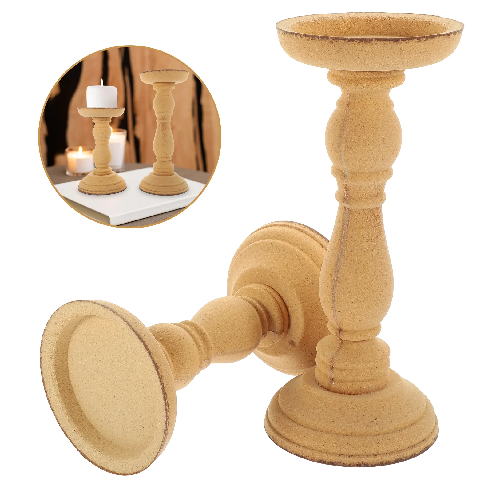 

Tealight Clear Holder Wooden Home Decor Centerpiece Table Decorations Living Room