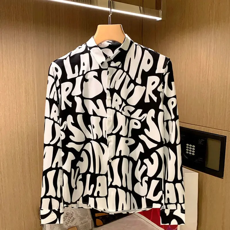 

Рубашка мужская с длинным рукавом, на пуговицах, весна-осень